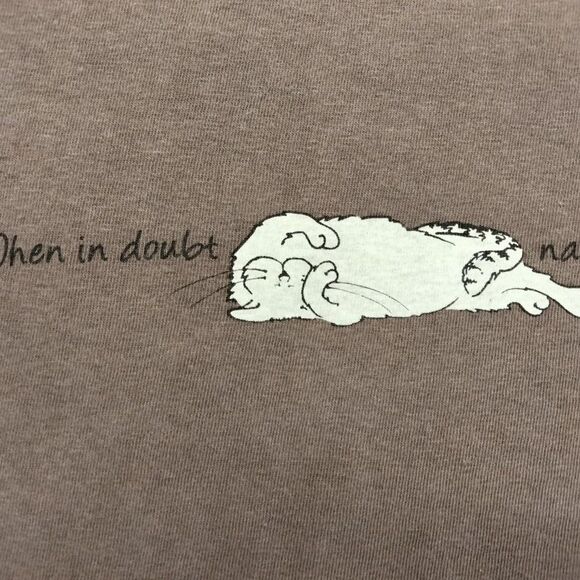 NEW When in Doubt, Nap - Ladies LONG Sleeve Distressed Relaxed Fit T-shirt - Picture 2 of 16